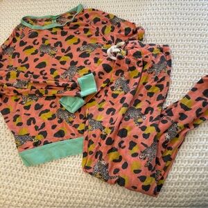 Leopard Print Pajamas - Salmon/Teal 🐆 Honeydew Brand